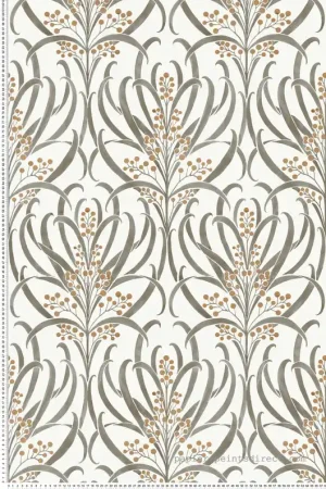 Vente Flash Papier peint Feuillage Baies gris marron - Arts & Crafts d‘Initiales Réf. INI-AC9142