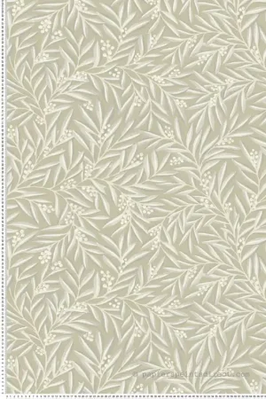 Papier peint Feuillage Sorbier gris beige - Arts & Crafts d‘Initiales Réf. INI-AC9136 Retour Gratuit