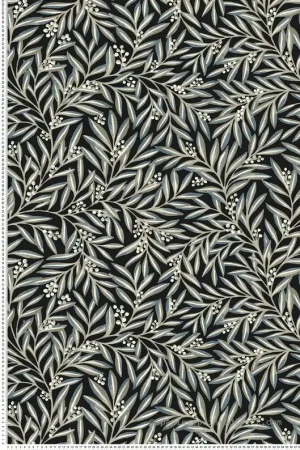 Papier peint Feuillage Sorbier kaki noir - Arts & Crafts d‘Initiales Réf. INI-AC9135 Soldes