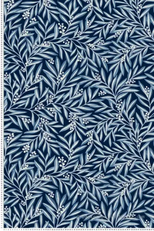 Acheter En Ligne Papier peint Feuillage Sorbier bleu nuit - Arts & Crafts d‘Initiales Réf. INI-AC9133