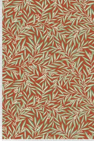 Papier peint Feuillage Sorbier vert orange - Arts & Crafts d‘Initiales Réf. INI-AC9131 Acheter En Ligne