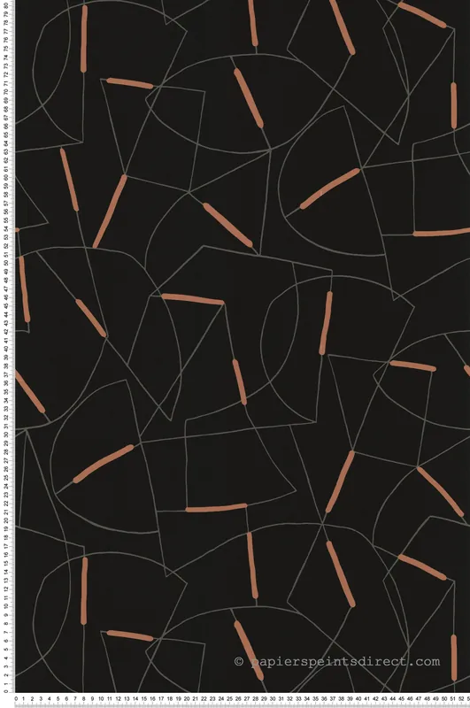 Papier peint Abstrait et Graphique noir et cuivré irisé - Arty de Lutèce Réf. LTC-51211419 Meilleur Prix