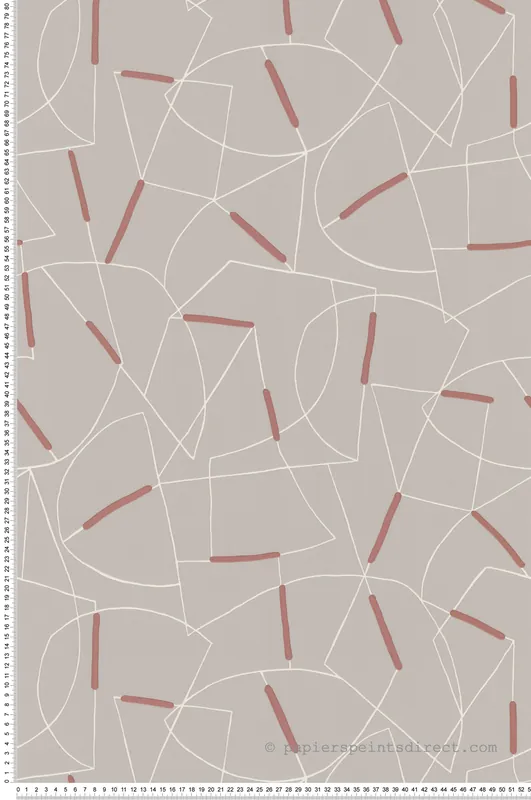 Nouvelle Collection Papier peint Abstrait et Graphique gris et rose cuivré - Arty de Lutèce Réf. LTC-51211409