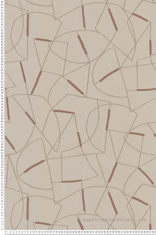 Papier peint Abstrait et Graphique beige et doré - Arty de Lutèce Réf. LTC-51211407 Pas Cher