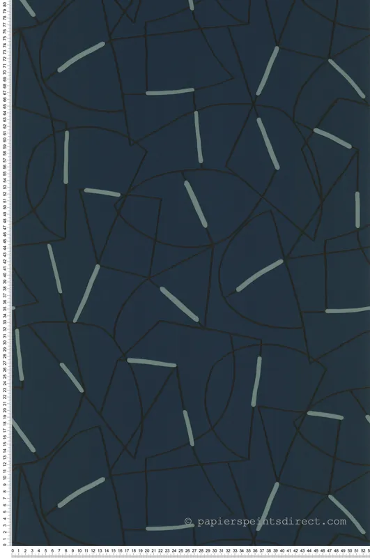 Papier peint Abstrait et Graphique bleu pétrole - Arty de Lutèce Réf. LTC-51211401 Meilleur Choix