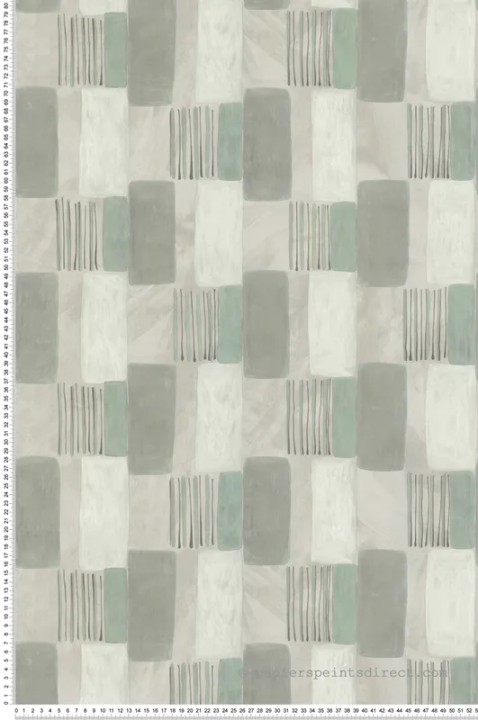 Commander Vite Papier peint Ethnique Patch gris et vert sauge - Arty de Lutèce Réf. LTC-51211309