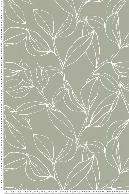 Must-Have Papier peint Feuillage Fin vert de gris - Arty de Lutèce Réf. LTC-51211109