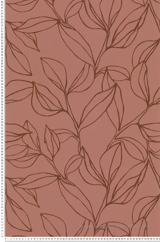 Papier peint Feuillage Fin terracotta - Arty de Lutèce Réf. LTC-51211105 Quantité Limitée