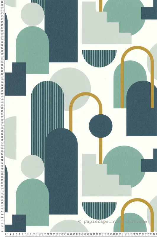 Prix Cassé Papier peint Arche Minimaliste vert et bleu - Arty de Lutèce Réf. LTC-51210801