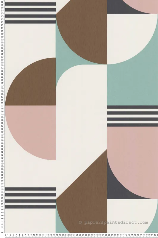 Papier peint Graphique Bauhaus rose et brun - Arty de Lutèce Réf. LTC-51210713 Offre Exclusive