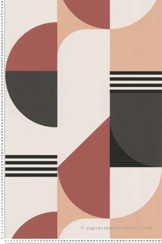 Papier peint Graphique Bauhaus gris et rouge - Arty de Lutèce Réf. LTC-51210710 Nouveauté