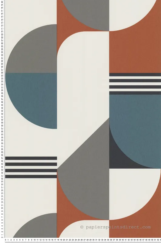 Remise Papier peint Graphique Bauhaus bleu et gris - Arty de Lutèce Réf. LTC-51210704