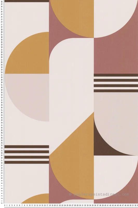 Paiement Sécurisé Papier peint Graphique Bauhaus moutarde et rose - Arty de Lutèce Réf. LTC-51210702