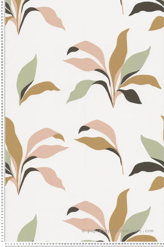 Acheter En Ligne Papier peint Feuillage Palmette rose et bleu ciel - Arty de Lutèce Réf. LTC-51210603