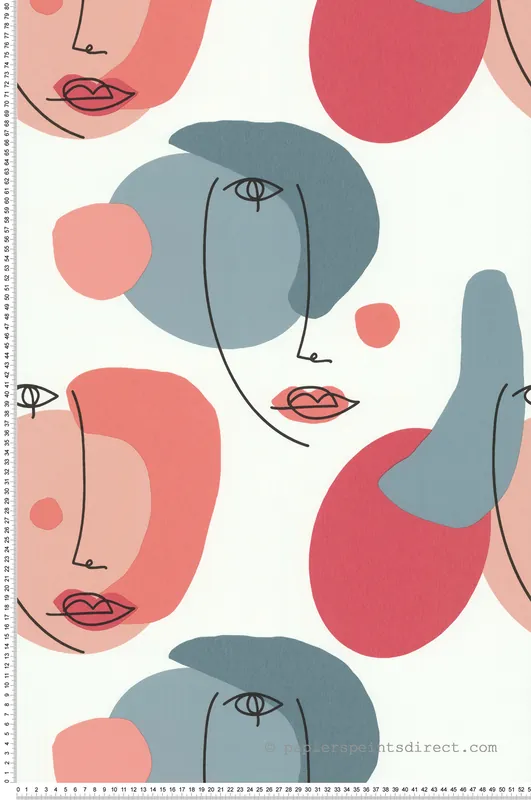 Meilleur Choix Papier peint Visage Moderne corail - Arty de Lutèce Réf. LTC-51210410