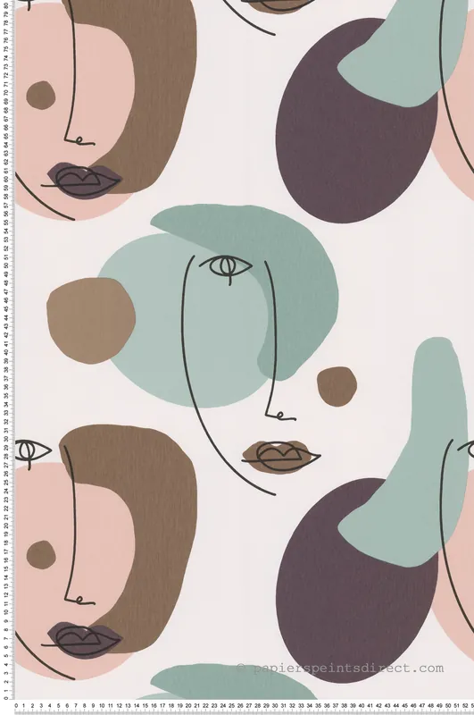 Papier peint Visage Moderne aubergine - Arty de Lutèce Réf. LTC-51210401 Dernière Chance