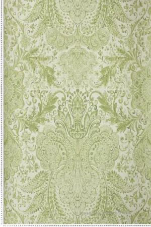 Bon Marché Papier peint Baroque Tahiti vert pomme - Moorea de Montecolino Réf. MC-26701