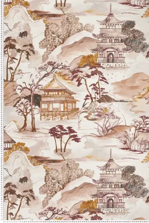 Papier peint Paysage Japonais Nara terracotta - Archipel de Casamance Réf. CAS-75310304 Prix Choc