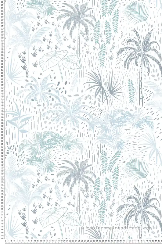 Papier peint Jungle Tropicale bleu et gris - Arty d‘Ugépa Réf. UGP-A83101 Remise