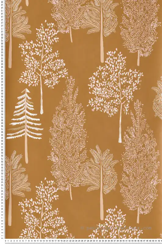 Nouveauté Papier peint Forêt The Tree House curry et doré - La Forêt de Casélio Réf. FRT102952237
