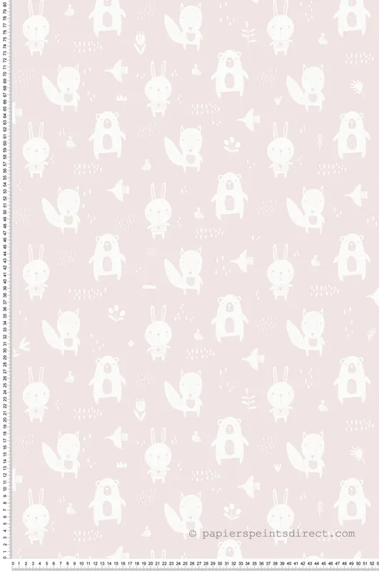Papier peint Petits Animaux Enfantin rose - La belle histoire d‘Ugépa Réf. UGP-L91303 Achat Immédiat