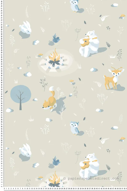Produit De Marque Papier peint Animaux de la Forêt beige - La belle histoire d‘Ugépa Réf. UGP-L31307