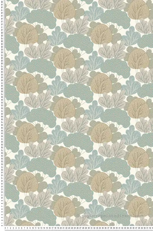 Bon Marché Papier peint Arbre Petit Bois bleu et marron - La belle histoire d‘Ugépa Réf. UGP-A96804