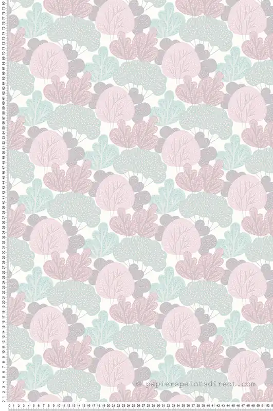 Papier peint Arbre Petit Bois rose et bleu - La belle histoire d‘Ugépa Réf. UGP-A96803 Prix Choc