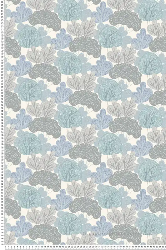 Papier peint Arbre Petit Bois bleu et vert - La belle histoire d‘Ugépa Réf. UGP-A96801 Prix Cassé
