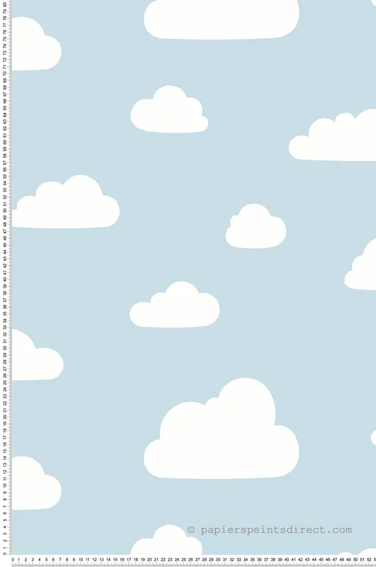 Papier peint Nuage Enfantin bleu ciel - La belle histoire d‘Ugépa Réf. UGP-A61831 Dernière Chance