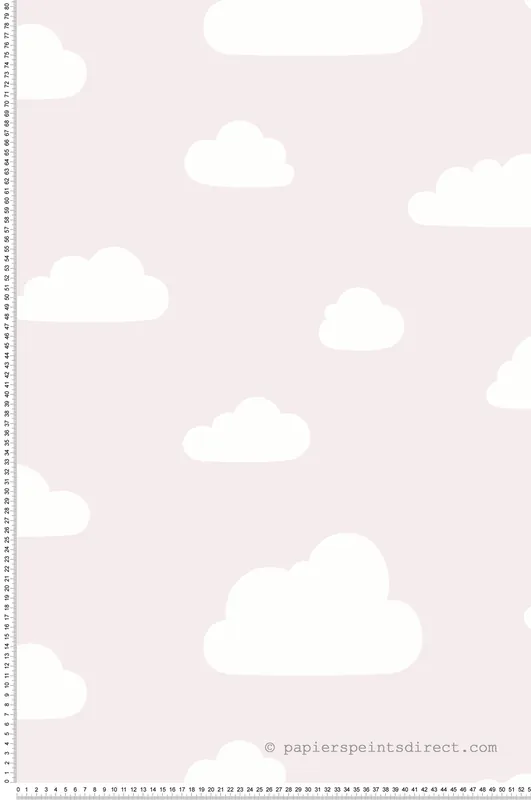 Papier peint Nuage Enfantin rose pale - La belle histoire d‘Ugépa Réf. UGP-A61803 Satisfait Ou Remboursé