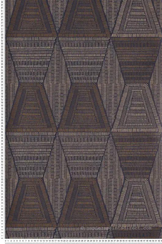 Papier peint Ethnique Daïa nuit et doré - Mirage de Casamance Réf. CAS-75272140 Petit Prix