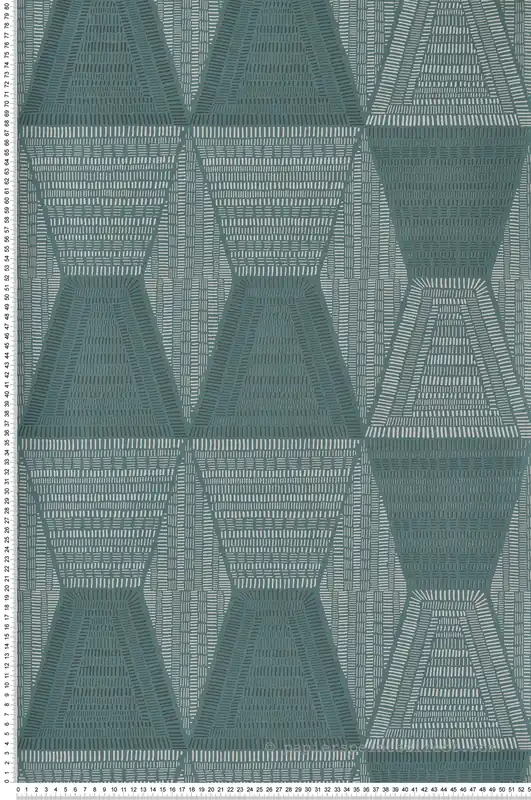 Papier peint Ethnique Daïa vert de gris et irisé - Mirage de Casamance Réf. CAS-75271936 Nouvelle Collection