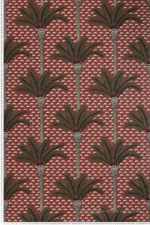 Papier peint Palmier Atlas terracotta - Mirage de Casamance Réf. CAS-75240712 Authentique