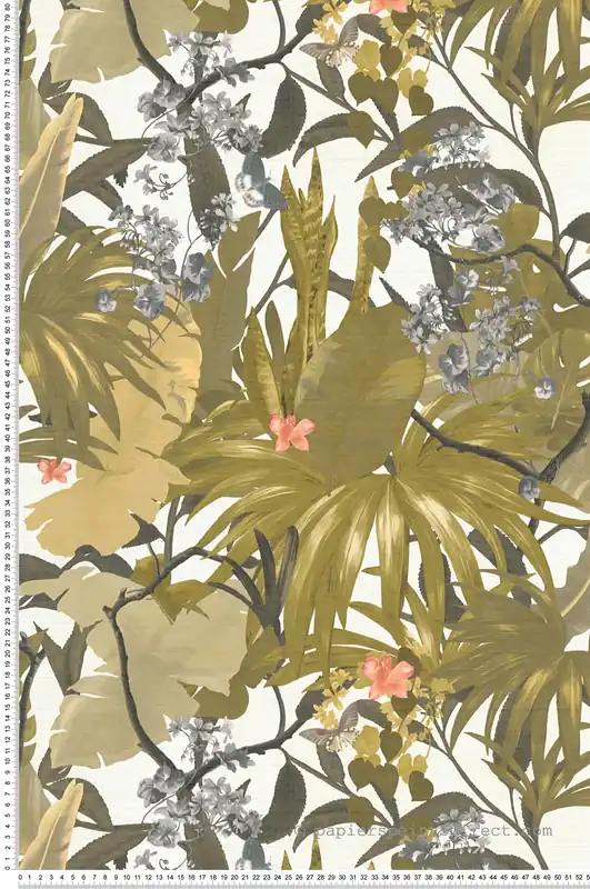 Dernier Modèle Papier peint Tropical et Papillon blanc - Desert Lodge de Livingwalls Réf. 38522-4