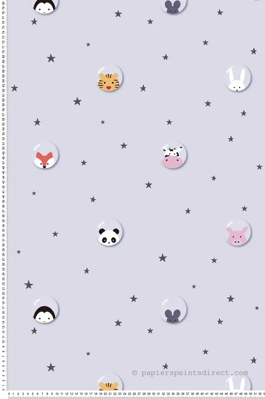 Meilleur Prix Papier peint enfant Bulles d‘Animaux gris - Little Love d‘A.S. Création Réf. SP15689