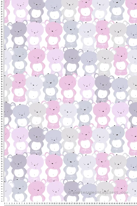 Dernière Chance Papier peint enfant Nounours rose gris - Little Love d‘A.S. Création Réf. SP15669
