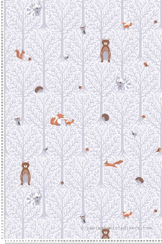 Top Vente Papier peint enfant Forêt et Animaux gris - Little Love d‘A.S. Création Réf. SP15651