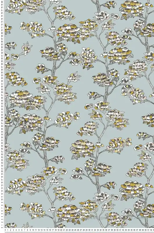Papier peint Arbre Jardin de Kyoto gris ocre - Nos Gravures de Casélio Réf. NGR102997032 Prix Cassé
