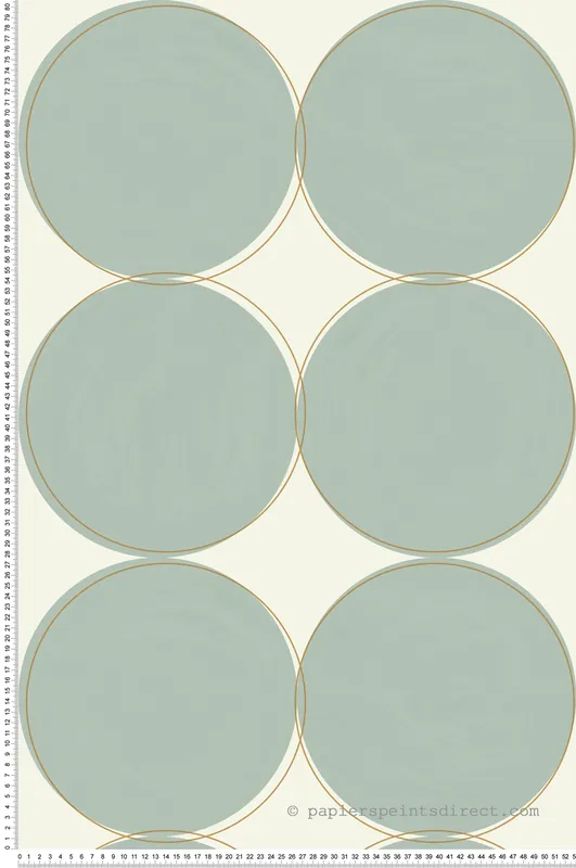 Soldes Papier peint Cercle Double All Around bleu et doré - Around de Casélio Réf. ARN102886020