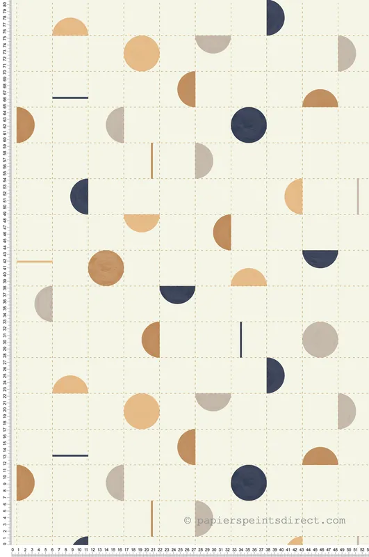 Authentique Papier peint Géométrique Quadrillage Jump Around blanc et doré - Around de Casélio Réf. ARN102866125