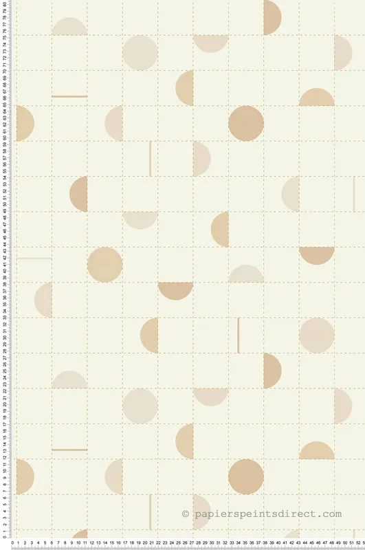 Haute Qualité Papier peint Géométrique Quadrillage Jump Around beige et doré - Around de Casélio Réf. ARN102861020