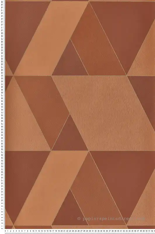 Vente Flash Papier peint Triangle Tangram orange rouille et mordoré - Perception de Casadéco Réf. PERP86523519