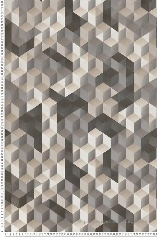 Jusqu'à Épuisement Des Stocks Papier peint Cube Tétrimino noir et doré - Perception de Casadéco Réf. PERP86489509