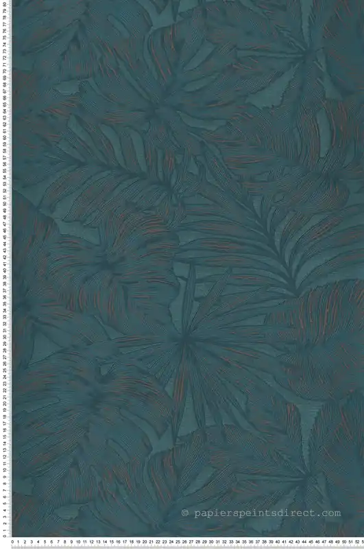Soldes Papier peint Feuilles Granada bleu canard - Nicaragua de Casadéco Réf. NICA86436444