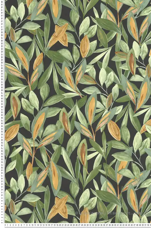 Marque Papier peint Feuillage Jungle Hojas vert noir - Nicaragua de Casadéco Réf. NICA85977528