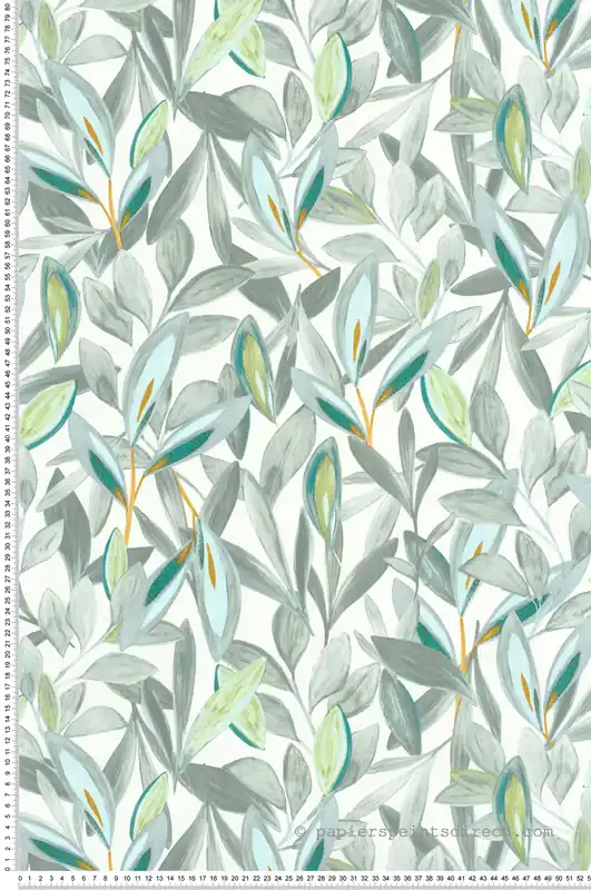 Solde Papier peint Feuillage Jungle Hojas vert blanc - Nicaragua de Casadéco Réf. NICA85977017