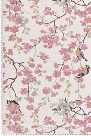 Produit De Marque Papier peint fleurs Massingberd Blossom Mineral - National Trust Papers 2 de Little Greene Réf. 0260MAMINER