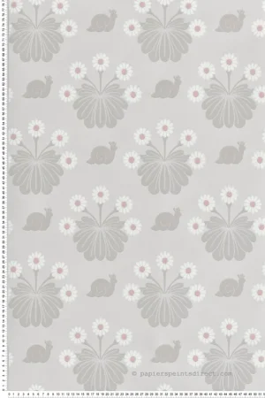Réduction Papier peint escargot Burges Snail Silver - National Trust Papers 2 de Little Greene Réf. 0260BUSILVE