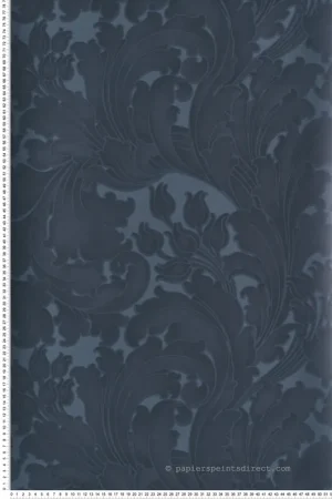 Papier peint baroque Tulip Blue Black - National Trust Papers 2 de Little Greene Réf. 0260TUBLUEZ Satisfait Ou Remboursé